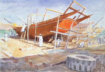 Dhow Yard, Sur, 1992 by Lucy Willis